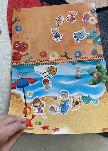 Renkli Çocuk Taşıtlar Puzzle Seti ve tükenmeyen stiker - Görsel 7