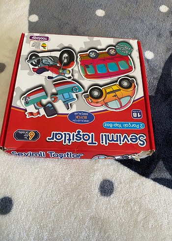 Renkli Çocuk Taşıtlar Puzzle Seti ve tükenmeyen stiker - Görsel 3