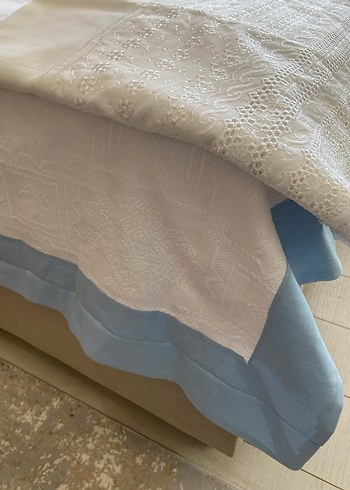 Nakışlı Pastel Mavi Nevresim Takımı - Görsel 3