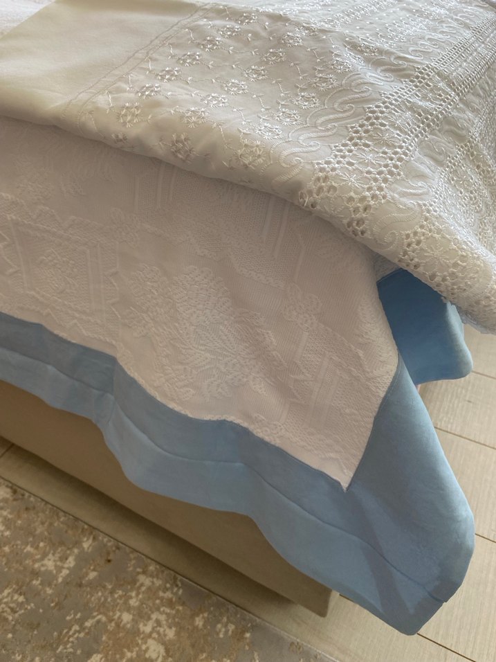 Nakışlı Pastel Mavi Nevresim Takımı - Görsel 3