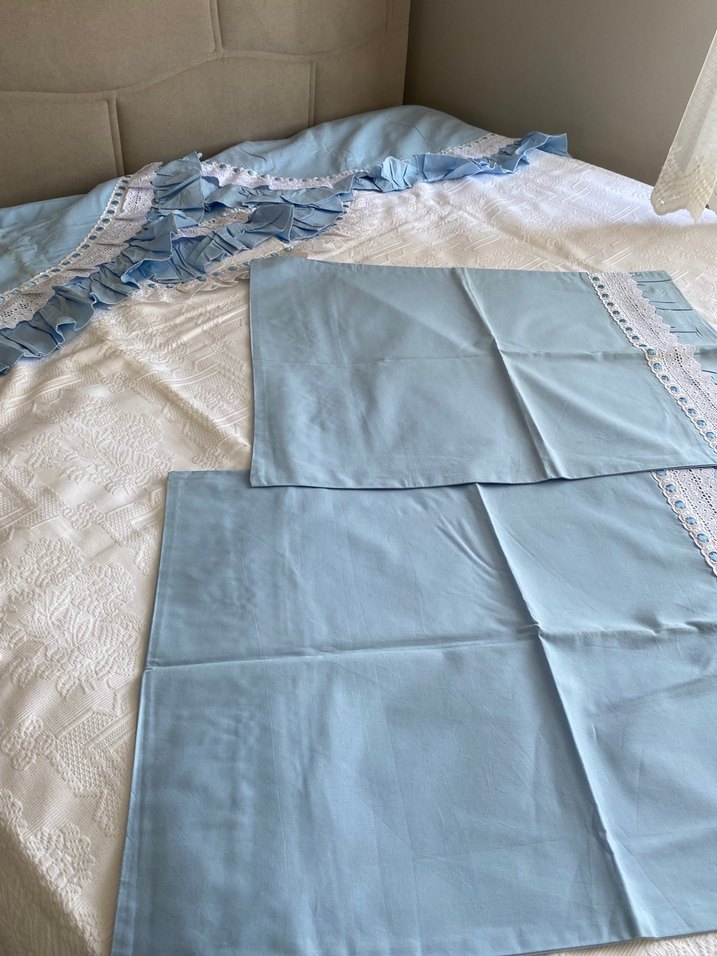 Nakışlı Pastel Mavi Nevresim Takımı - Görsel 2