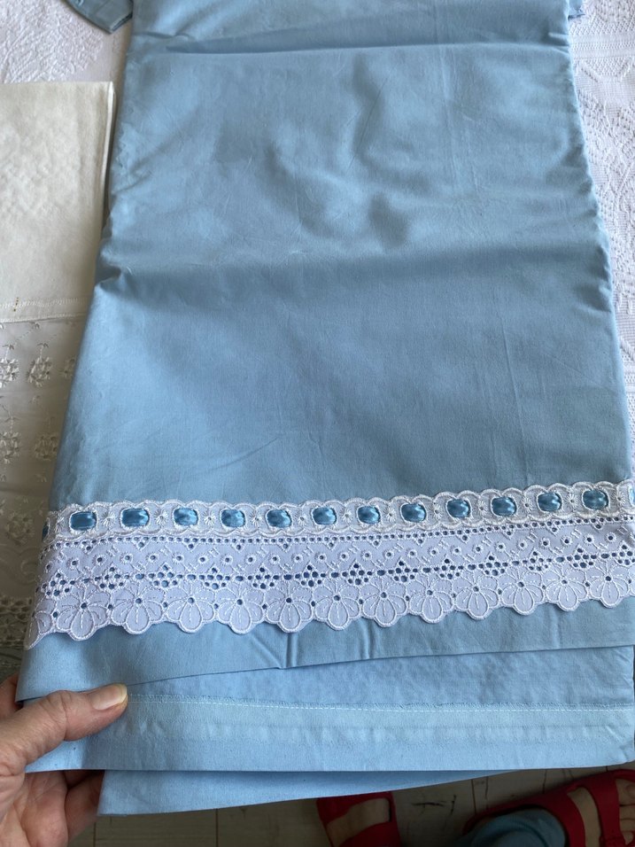 Nakışlı Pastel Mavi Nevresim Takımı - Görsel 5