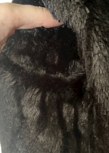 Siyah Yılan Desenli Kürklü Kadın Yelek - Görsel 5