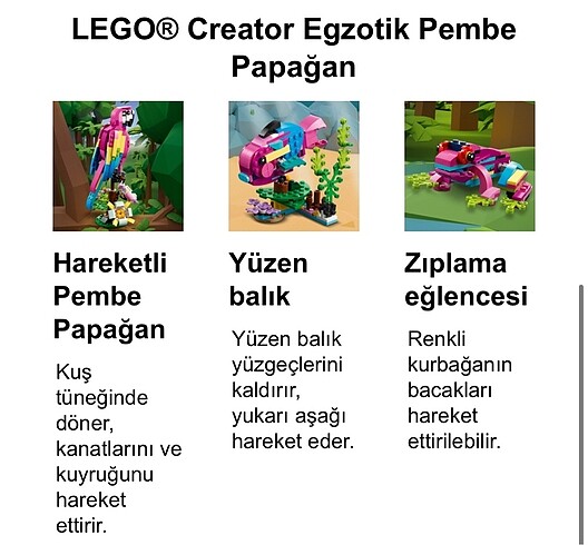 Diğer LEGO® Creator Egzotik Pembe Papağan