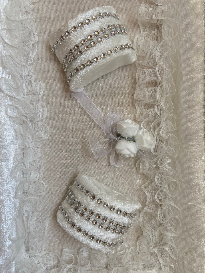 Dantel Detaylı Beyaz Vintage Damat Tepsi Seti - Görsel 2