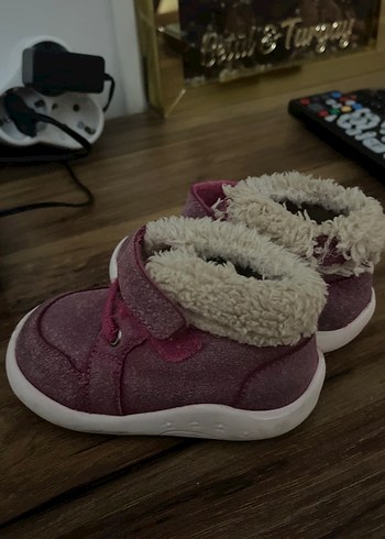 Kız Bebek Pembe Kürklü İlk Adım Ayakkabısı - Görsel 2