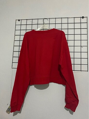 Diğer kırmızı crop sweatshirt