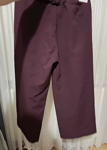 40 Beden bordo Renk Bordo Kadın Midi Kumaş Pantolon