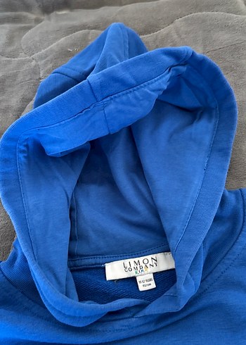 11-12 Yaş Beden mavi Renk Mavi Kapüşonlu Erkek çocuk Sweatshirt