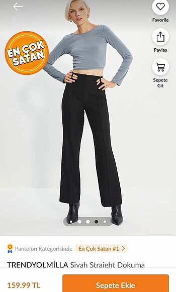 Nervür dikişli pantalon