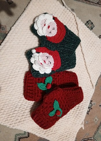 Bordo Örgü Kadın Eldiveni - Görsel 3