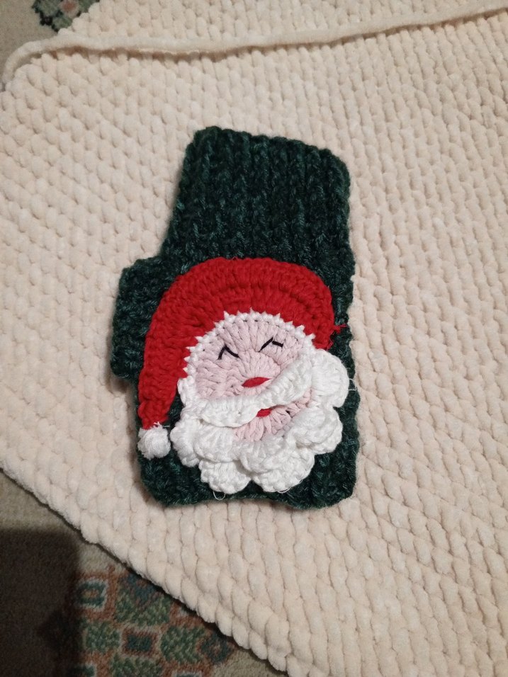 Bordo Örgü Kadın Eldiveni - Görsel 2