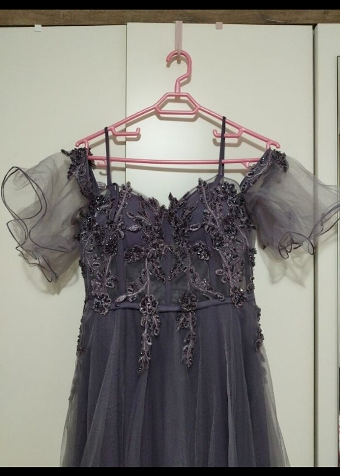 mor uzun abiye - Görsel 3