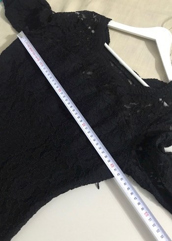 Siyah Dantel Midi Ofis Elbisesi - Görsel 5