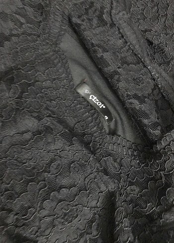 Siyah Dantel Midi Ofis Elbisesi - Görsel 3