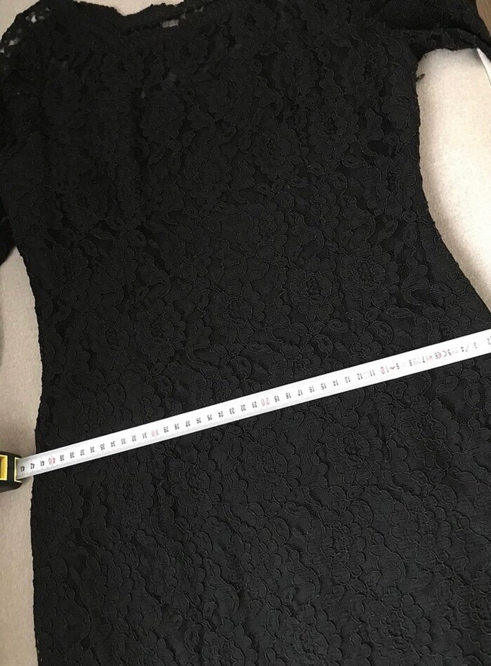 Siyah Dantel Midi Ofis Elbisesi - Görsel 4