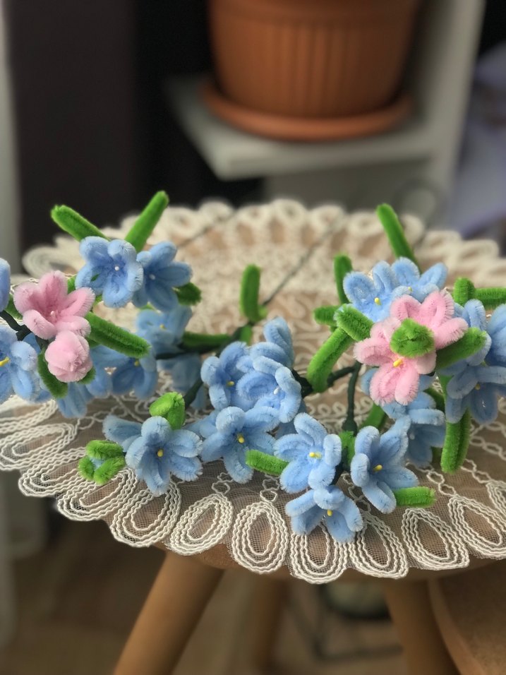 Unutma beni çiçeği şönil Buket - Görsel 3