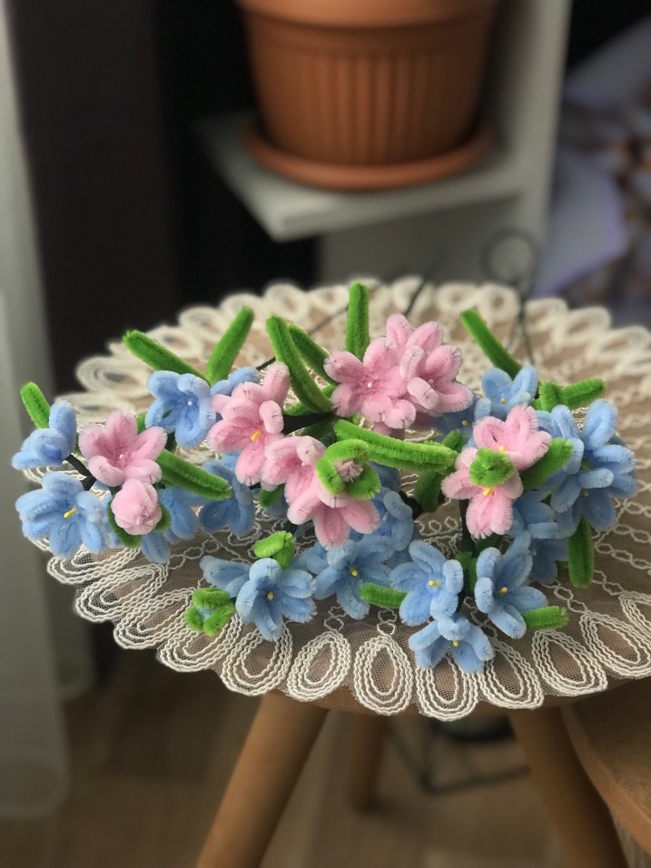 Unutma beni çiçeği şönil Buket - Görsel 2