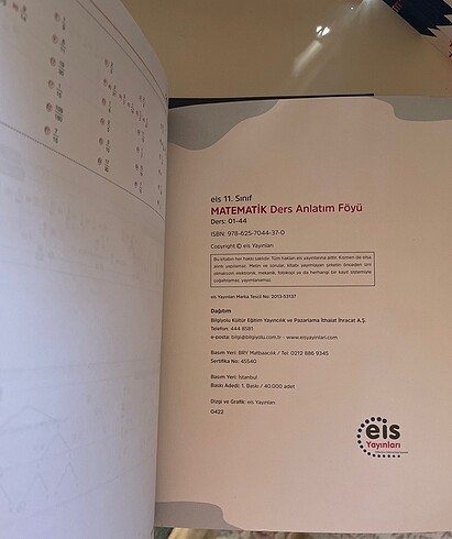 Beden Renk Eis Yayınları 11.sınıf Matematik Daf - 2024 - Ders Anlatım Föyü