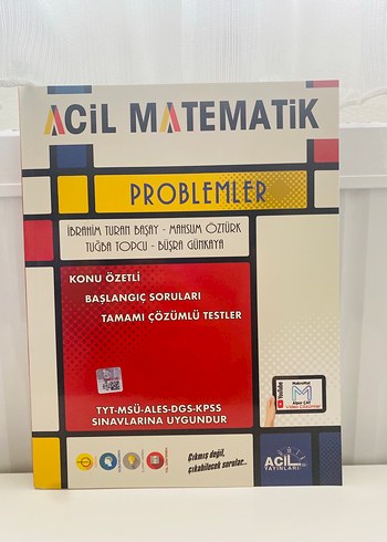  Satılık Acil Matematik Problemler Konu Özetli Soru Bankası