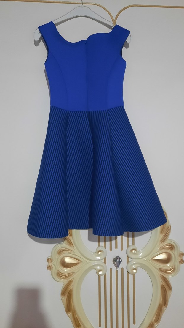 Mavi  Midi Kadın Elbise - Görsel 2