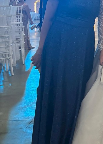 Parlak Lacivert Uzun Abiye Elbise - Görsel 10