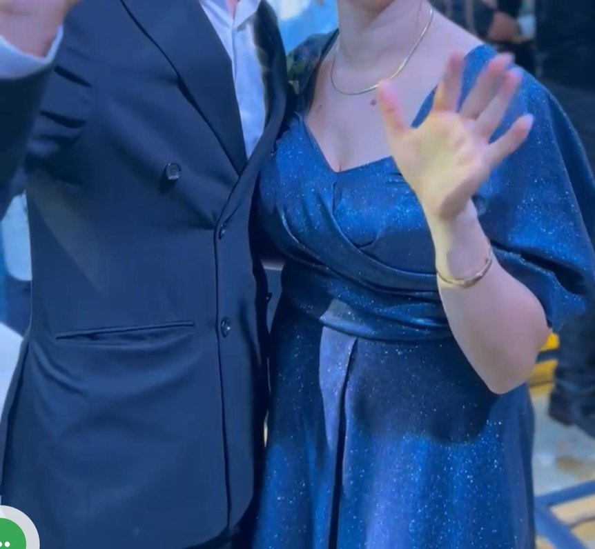 Parlak Lacivert Uzun Abiye Elbise - Görsel 2