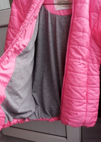 Kız Çocuk Pembe Fermuarlı Mont - Görsel 7