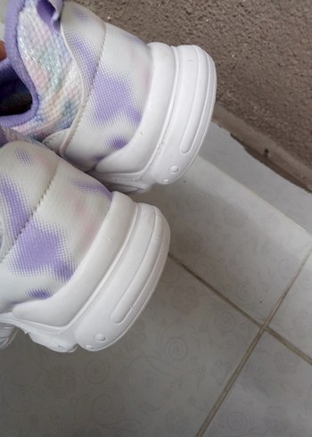 Kız Çocuk Mor Bağcıklı ve Cırtlı Spor Ayakkabı - Görsel 7