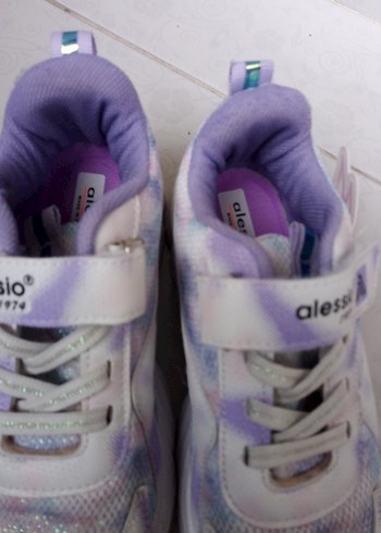 Kız Çocuk Mor Bağcıklı ve Cırtlı Spor Ayakkabı - Görsel 5