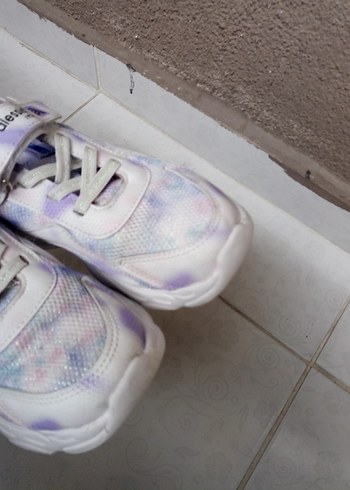 Kız Çocuk Mor Bağcıklı ve Cırtlı Spor Ayakkabı - Görsel 6