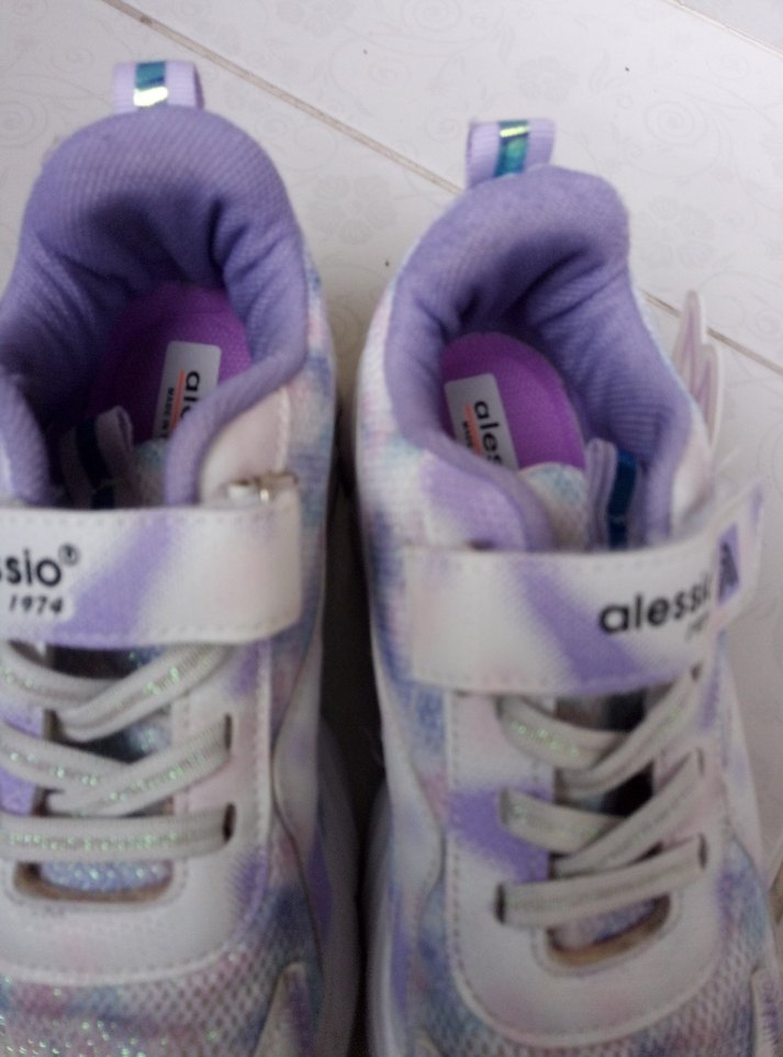 Kız Çocuk Mor Bağcıklı ve Cırtlı Spor Ayakkabı - Görsel 5