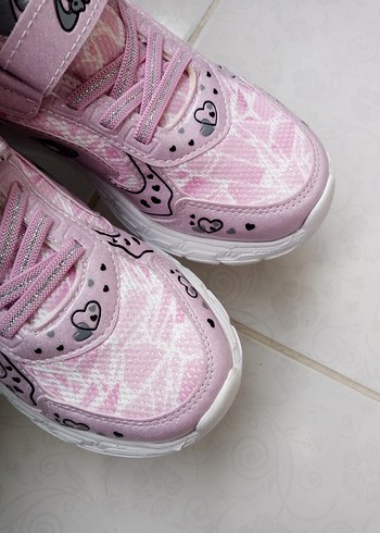 Kız Çocuk Pembe Baskılı Spor Ayakkabı - Görsel 4
