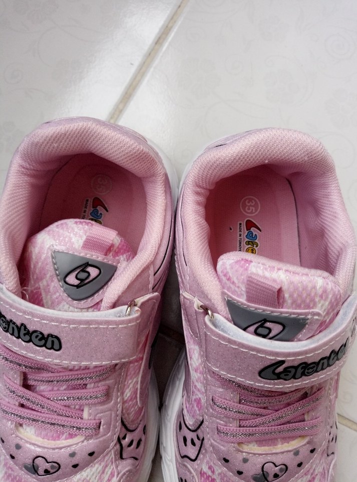 Kız Çocuk Pembe Baskılı Spor Ayakkabı - Görsel 3