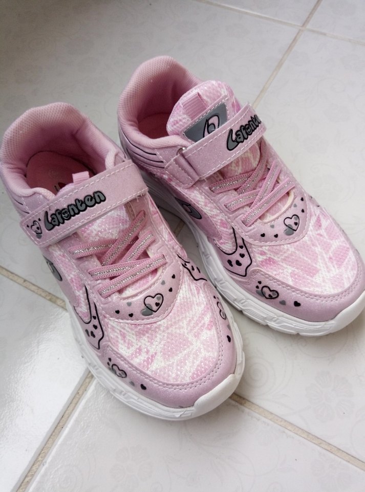 Kız Çocuk Pembe Baskılı Spor Ayakkabı - Görsel 2