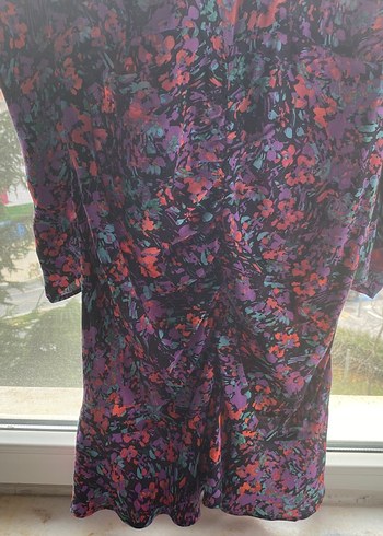 Kadın Çok Renkli V Yaka Midi Bohem Elbise - Görsel 5