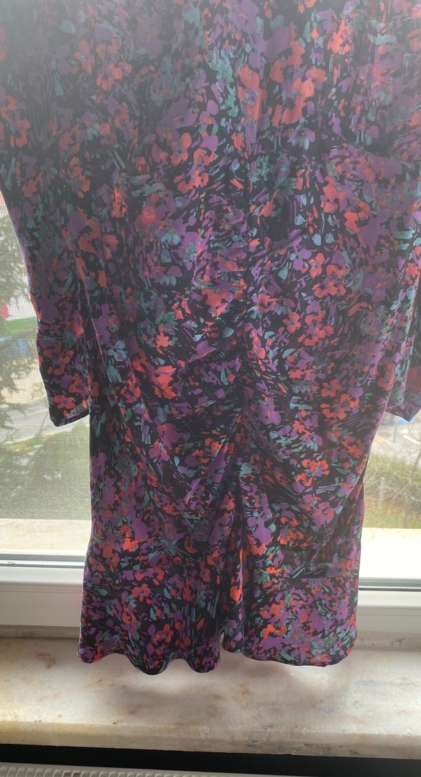 Kadın Çok Renkli V Yaka Midi Bohem Elbise - Görsel 5