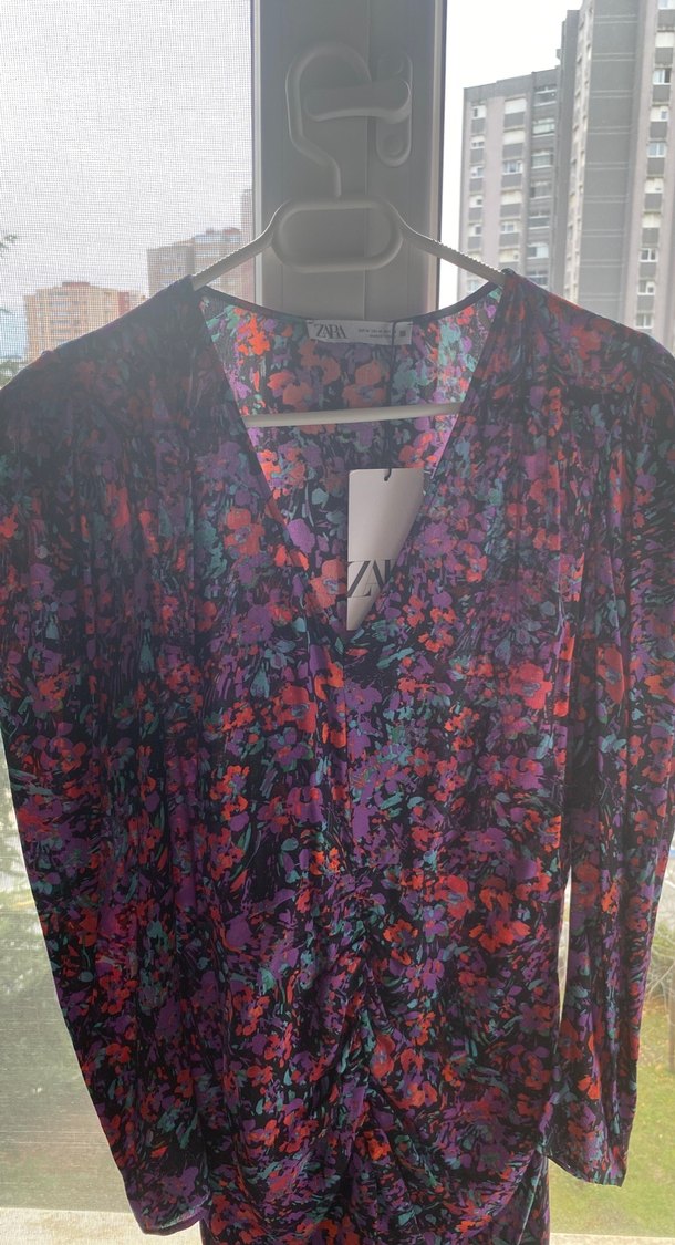 Kadın Çok Renkli V Yaka Midi Bohem Elbise - Görsel 2