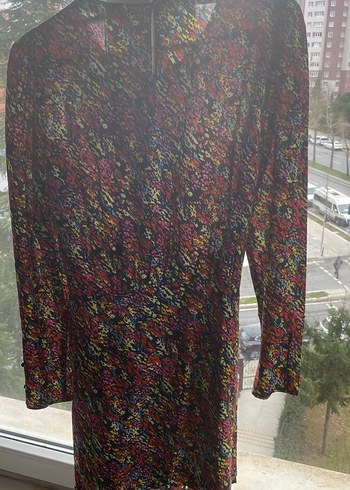 Kadın Çok Renkli Batik Desenli Midi Elbise - Görsel 4