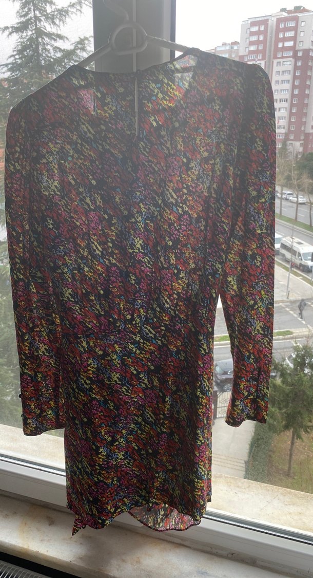 Kadın Çok Renkli Batik Desenli Midi Elbise - Görsel 4