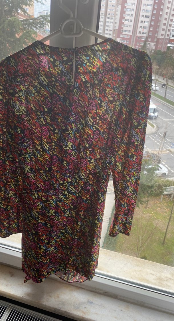 Kadın Çok Renkli Batik Desenli Midi Elbise - Görsel 5