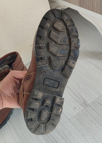 Kahverengi Deri Tokalı Biker Kadın Bot - Görsel 4