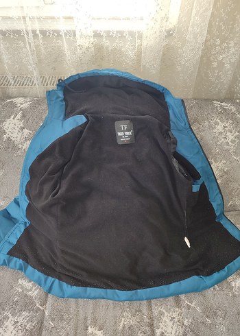 Mavi Kapüşonlu Kadın Kışlık Mont - Görsel 5