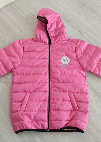 10 Yaş Beden Kız Çocuk Kapüşonlu Pembe Fermuarlı Ceket
