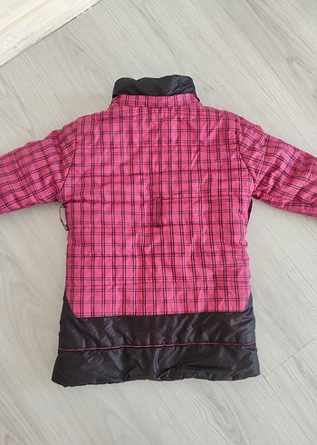 6 Yaş Beden pembe Renk Kız Çocuk Pembe Ekose Fermuarlı Ceket