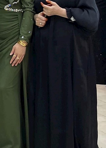 diğer Beden siyah Renk Uzun Siyah Drapeli Düğün abiye