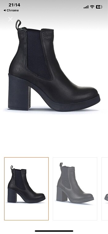 Deri kadın topuklu bot - Görsel 5