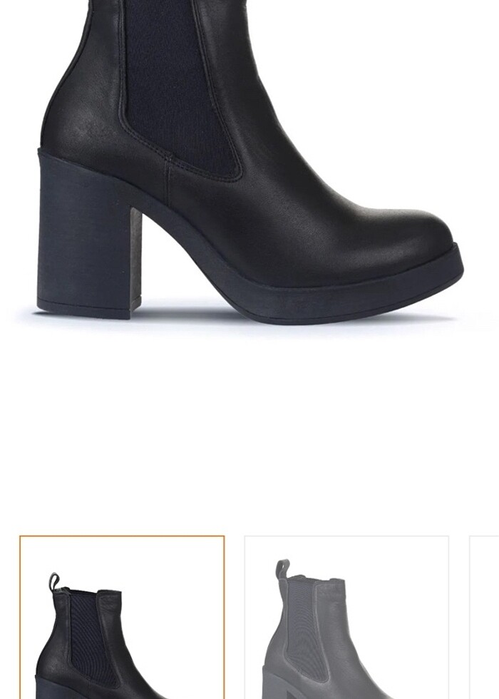 Deri kadın topuklu bot - Görsel 5