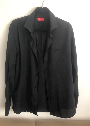 Düğmeli Siyah gömlek damat marka