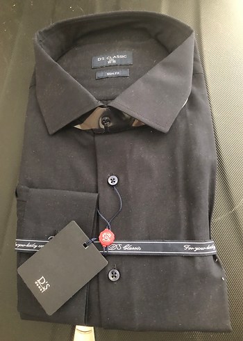 Da Classic slim fit siyah gömlek